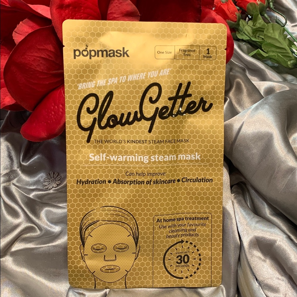 🌹popmask • NWT GlowGetter Self-Warming Steam Mask - Gold